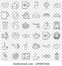 Morning icons set. Outline style of 36 morning vector icons for web for any design