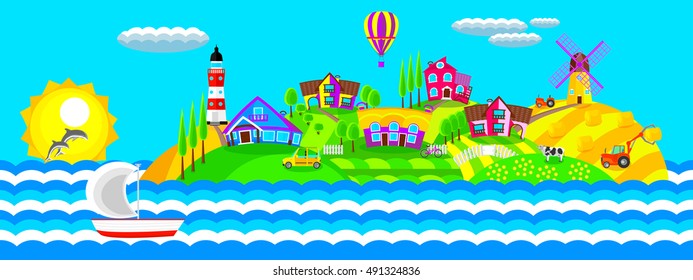 Morning landscape in the island