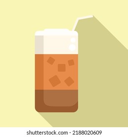 Morning latte icon flat vector. Coffee cup. Cafe milk