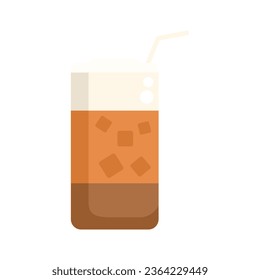 Morning latte icon flat vector. Coffee cup. Cafe milk isolated