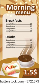 morning menu template