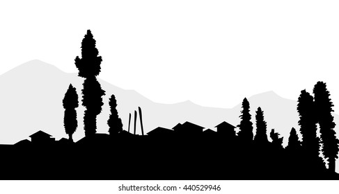 Morning Mountain Landscape - Vector