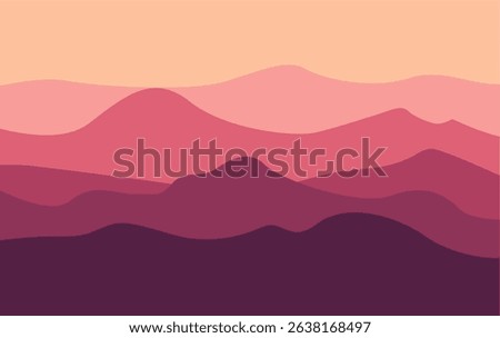 Morning Mountain Layers Background Vector. Abstract Mountain Design