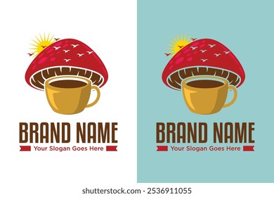 morning Mushroom coffee vector
illustration logo design