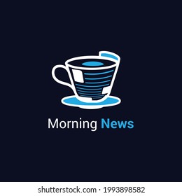 Morning News Coffee Tea Cup News Paper Logo Icon