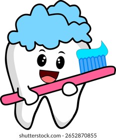 Morning and night routine brushing teeth concept. 
