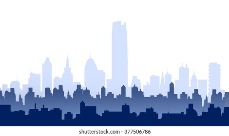 Morning Oklahoma City Skyline-Vector