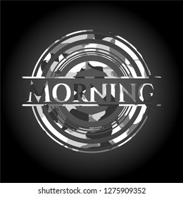 Morning on grey camouflaged pattern