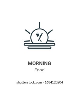 Morning outline vector icon. Thin line black morning icon, flat vector simple element illustration from editable food concept isolated stroke on white background