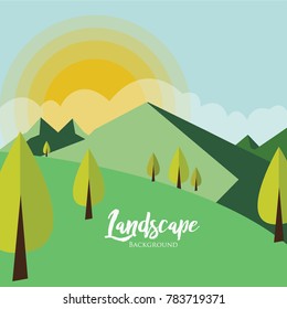 Morning park landscape mountain
