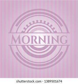 Morning pink emblem. Retro. Vector Illustration. Detailed.