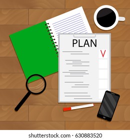 Morning Planning of Day. Vector day planner, illustration of day plan schedule