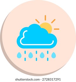 Morning Rain Flat Circle Style Icon
