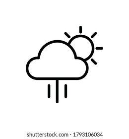 Morning Rain Icon Logo Vector Isolated. Nature and Weather Icon Set. Editable Stroke and Pixel Perfect.