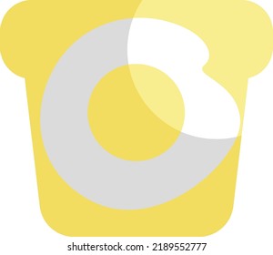 Morning Routine Breakfast On Toast, Illustration, Vector On A White Background.