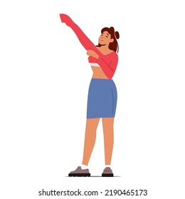 Morning Routine Concept. Female Character Dressing Up Clothes, Young Woman Getting Dressed Put On Shirt And Skirt Prepare To Go At Work Isolated White Background. Cartoon People Vector Illustration