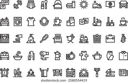 Morning routine icons High-Quality Vector Icons Collection with Editable Stroke. Ideal for Professional and Creative Projects