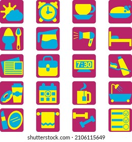 Morning routine, illustration, vector on a white background.