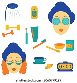 morning routine patches shower alarm clock