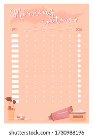 Morning routines creative planner page design