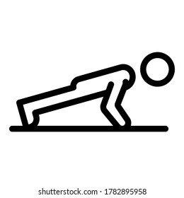 Morning senior push up icon. Outline morning senior push up vector icon for web design isolated on white background