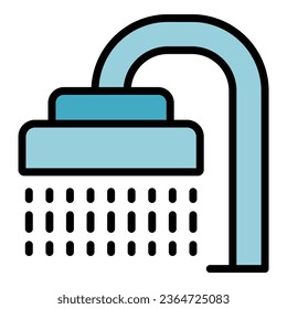 Morning shower icon outline vector. Bed coffee. Drink food color flat