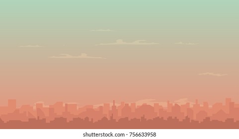  morning sky over cityscape vector illustration