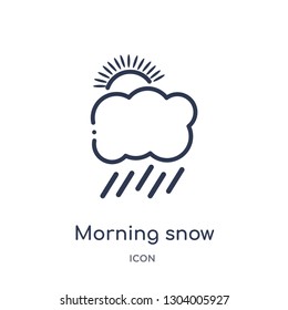 morning snow icon from weather outline collection. Thin line morning snow icon isolated on white background.