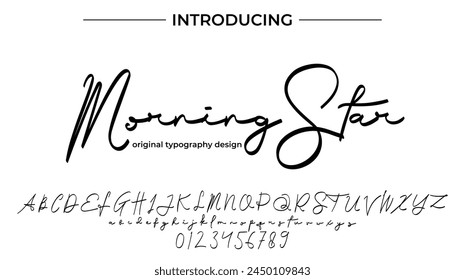 Morning Star Font Stylish brush painted an uppercase vector letters, alphabet, typeface