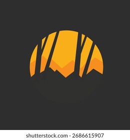 morning sun view logo vector template