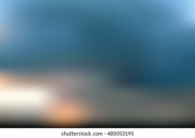 Morning Sunrise Clouds Gradient Blur Background Landscape with no people in Blue, peach, gray vector