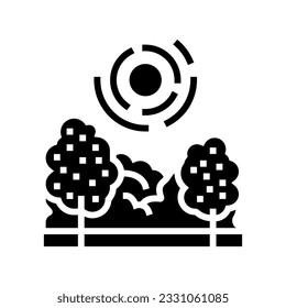 morning sunrise sun summer sunlight glyph icon vector. morning sunrise sun summer sunlight sign. isolated symbol illustration