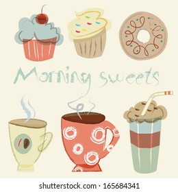 Morning sweets and coffee