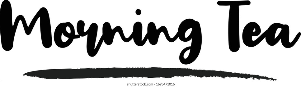 Morning Tea Modern calligraphy. Handwritten phrase. Inspiration graphic design typography element. 