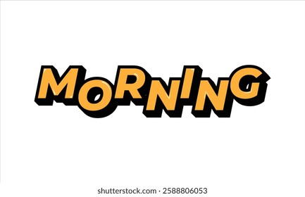 Morning Text Jolly and Creative Typography Logo Illustration