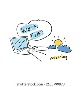 
morning time to work vector illustration