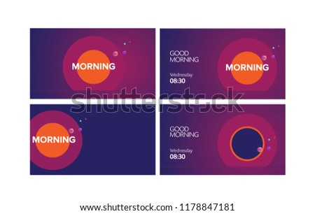 Morning tv program style frame design, creative and modern color combination.