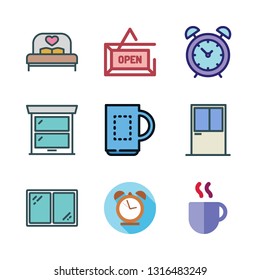 morning vector icon set