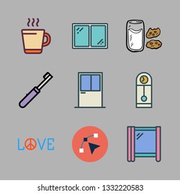 morning vector icon set