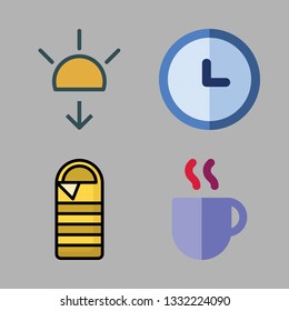 morning vector icon set
