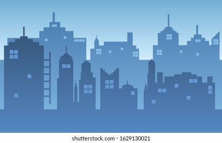 Morning view atmosphere of the city with building tall