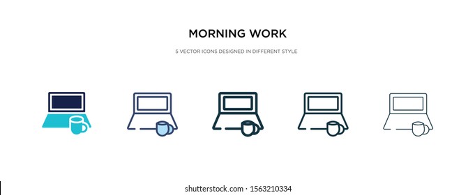 morning work icon in different style vector illustration. two colored and black morning work vector icons designed in filled, outline, line and stroke style can be used for web, mobile, ui