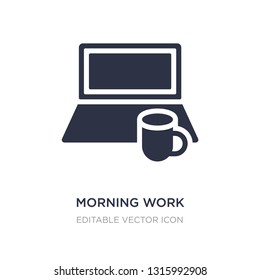 morning work icon on white background. Simple element illustration from Computer concept. morning work icon symbol design.