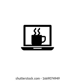 Morning work vector icon in black solid flat design icon isolated on white background