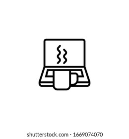 Morning work vector icon in linear, outline icon isolated on white background