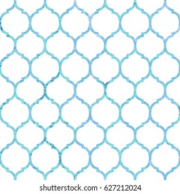 Moroccan arabic tiles paper texture vector seamless pattern with different colors background