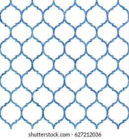 Moroccan arabic tiles paper texture vector seamless pattern with different colors background