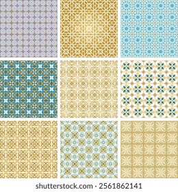 Moroccan arabic vector seamless pattern. Arabic digital paper. Mediterranean tile ornament. Arabesque pattern