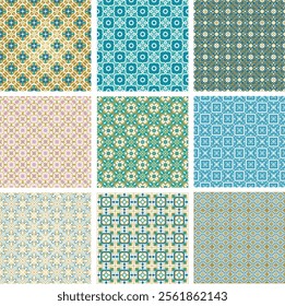 Moroccan arabic vector seamless pattern. Arabic digital paper. Mediterranean tile ornament. Arabesque pattern