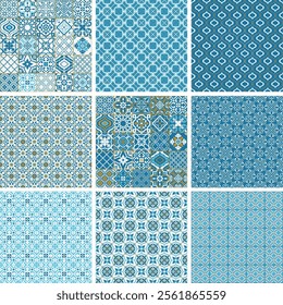 Moroccan arabic vector seamless pattern. Arabic digital paper. Mediterranean tile ornament. Arabesque pattern. Instant download. Printable 